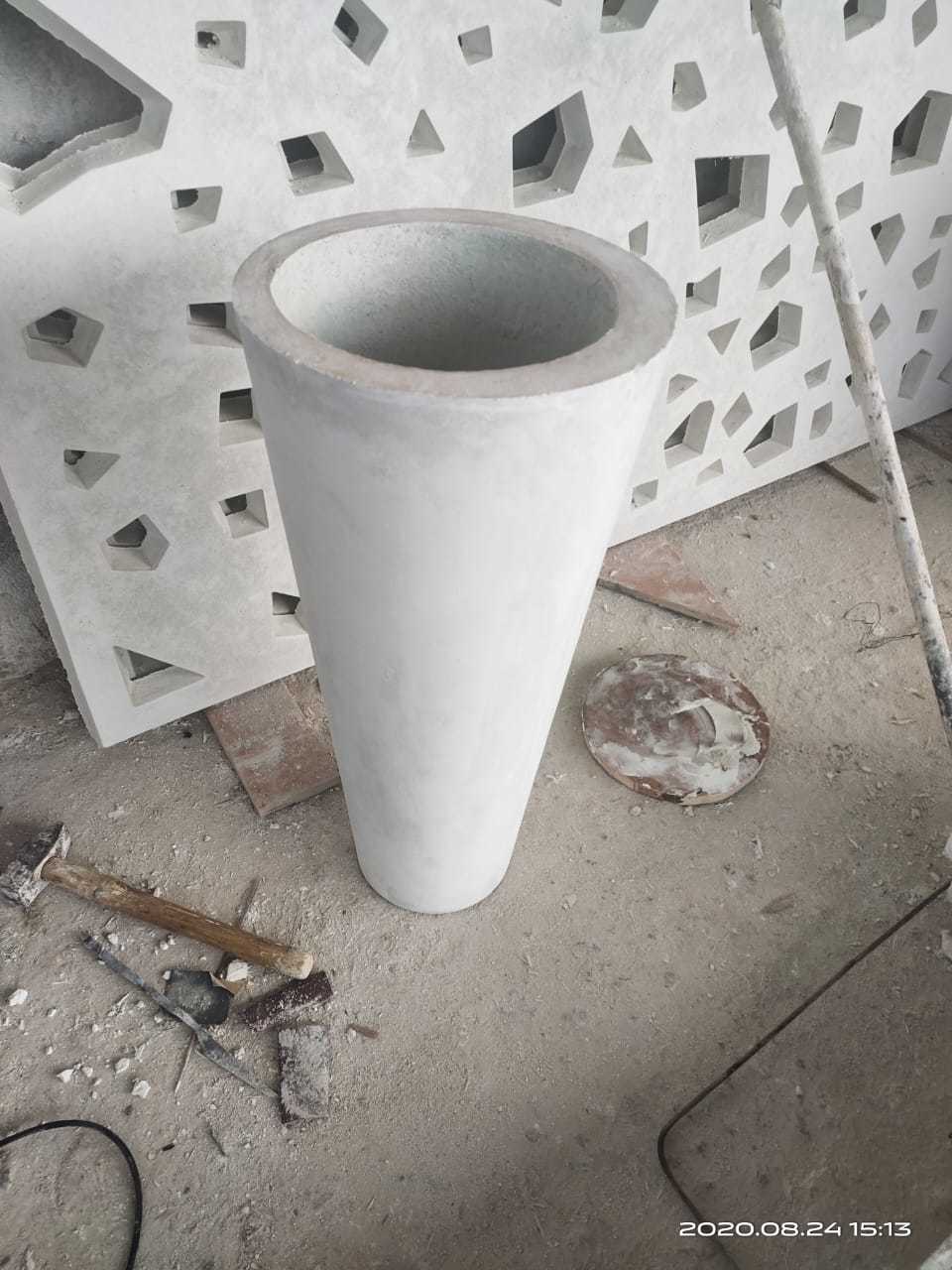 Grc Planter - Polished Finish, Grc Material (White Cement + Glass Fibre), Available In Multiple Colors