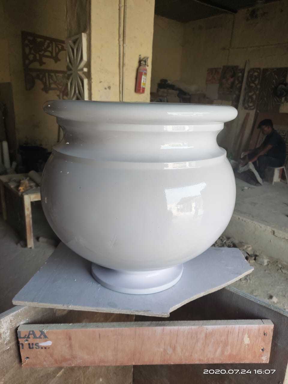 Grc Planter - Polished Finish, Grc Material (White Cement + Glass Fibre), Available In Multiple Colors