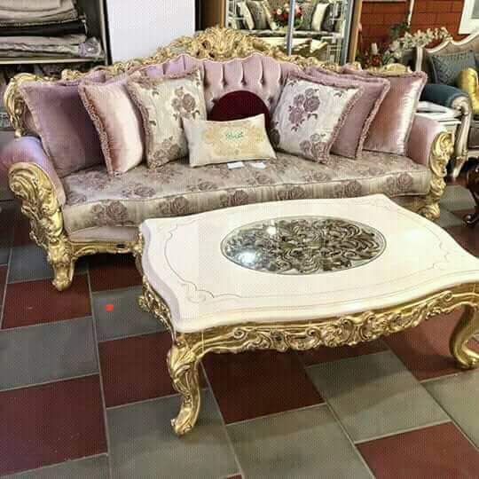 Leather Sofa - Synthetic Leather Wood Frame | Rajasthani Style Elegant Indoor Seating For Living Room & Decoration Purposes