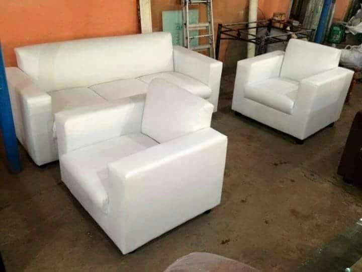 Leather Sofa - Synthetic Leather Wood Frame | Rajasthani Style Elegant Indoor Seating For Living Room & Decoration Purposes