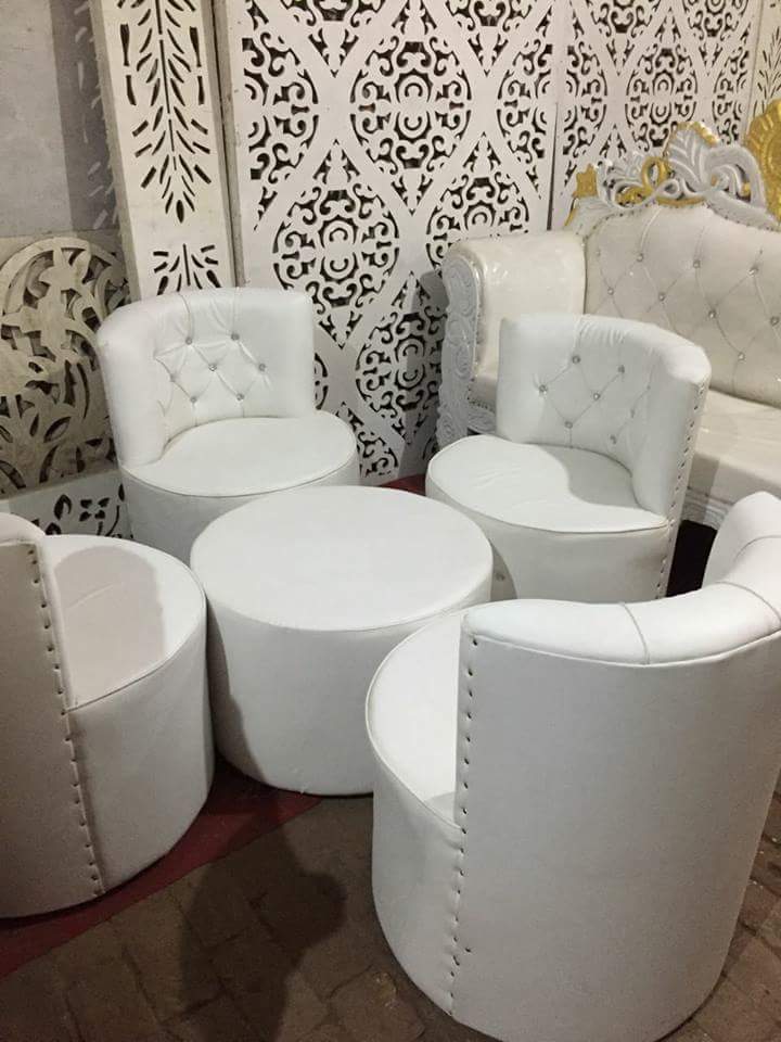 Leather Sofa - Synthetic Leather Wood Frame | Rajasthani Style Elegant Indoor Seating For Living Room & Decoration Purposes