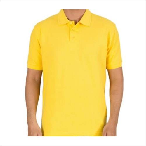 Solid Plain Yellow Collar T Shirt