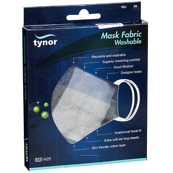 Tynor Face Mask Fabric Washable Check Adult Pack Of 3 - Cotton, One Size Fits All | Reusable, Designer Looks, Anatomic Fit, Extra Soft Ear Elastic, Excellent Filtration