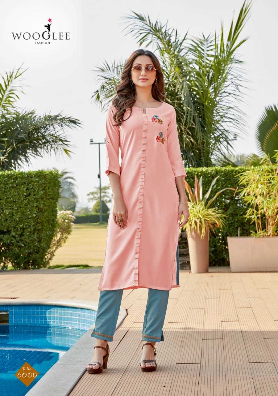 Wooglee - Heavy Rayon Top With Jam Cotton Bottom | Embroidery & Handwork, 3-4th Sleeve Style, Formal Wear For Ladies, Available In Multiple Sizes