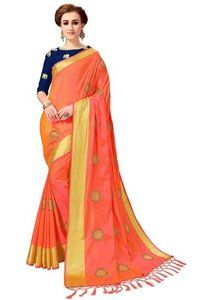 Red Animal Design Silk Embroidered Work Saree