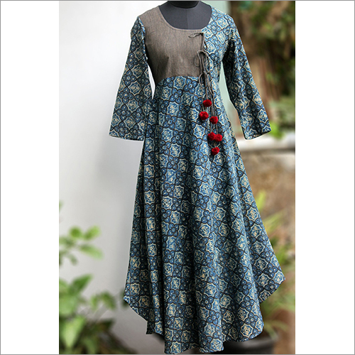 Designer Kurtis - Cotton, Customized Size | Long Sleeves, Printed Pattern, Traditional Style for Daily and Party Wear