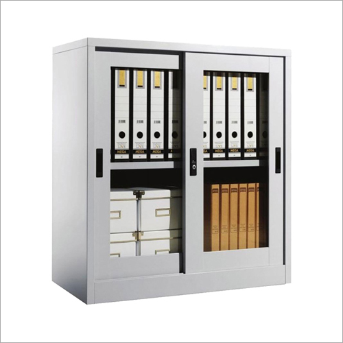 Grey Glass Sliding Door Cupboard
