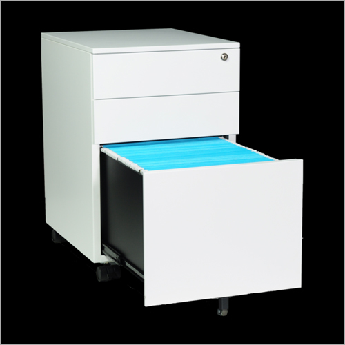 White 3 Drawer Mobile Pedestal Cabinet