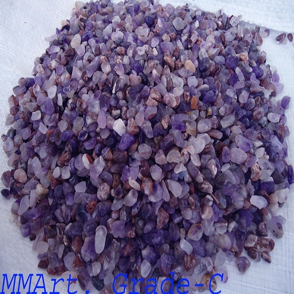 Amethyst Stone Healing Gravels And Biomate Polished Stone Chips Round Pebbles - Size: Customized