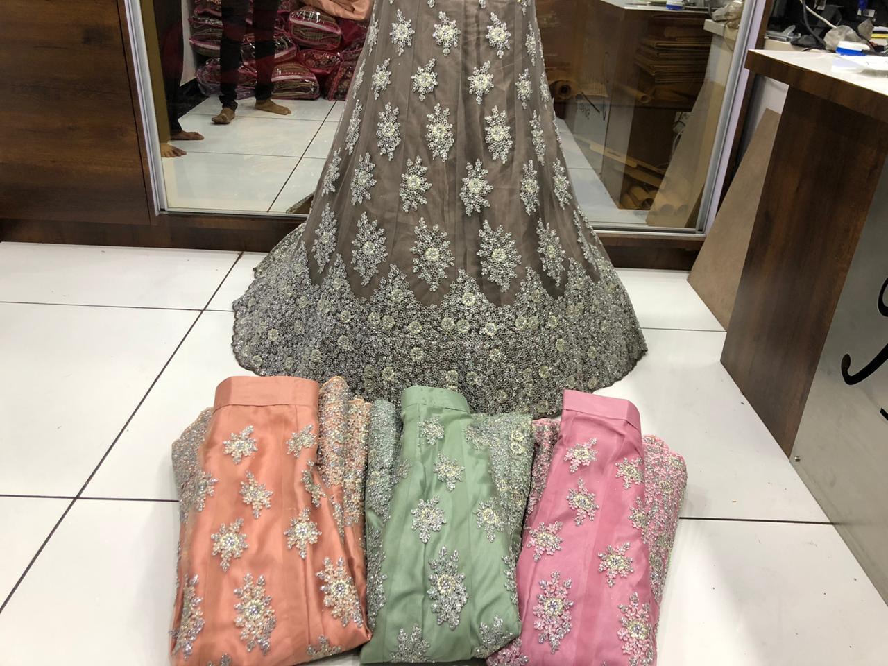 Party Wear Lehenga - Multi Colour Embroidered Ethnic Dress | Short Sleeves, All Season, Size S-m-l, Dry Clean Only