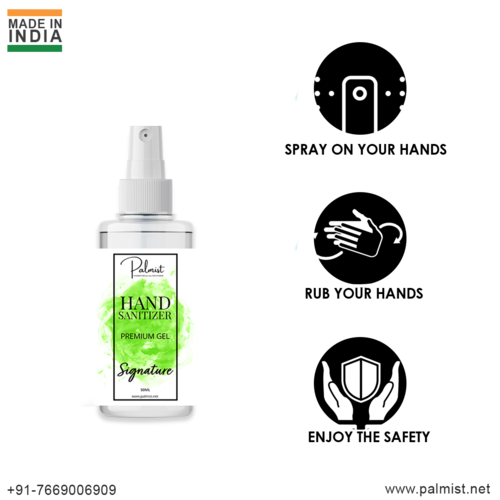 PALMIST HAND SANITIZER SPRAY 50ML - Ethanol & Isopropyl, 70% Alcohol, Transparent | Pack of 3 with Tizuka, Signature & Brace Fragrances