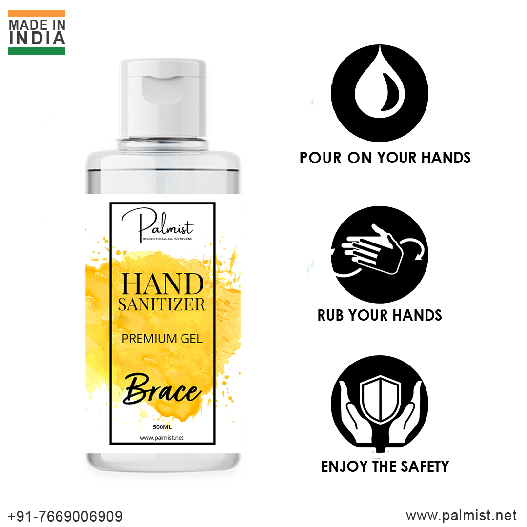 Palmist Hand Sanitizer 500ml - 500ml Transparent Disinfectant | Effortless Use, Long-lasting Germ Protection, 3 Fragrance Variants: Tizuka, Signature, Brace