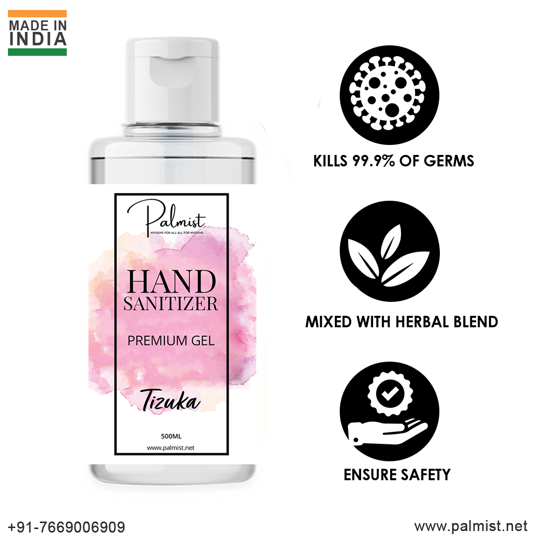Palmist Hand Sanitizer 500ml - 500ml Transparent Disinfectant | Effortless Use, Long-lasting Germ Protection, 3 Fragrance Variants: Tizuka, Signature, Brace
