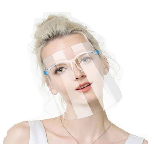 चश्मे के साथ फेस शील्ड