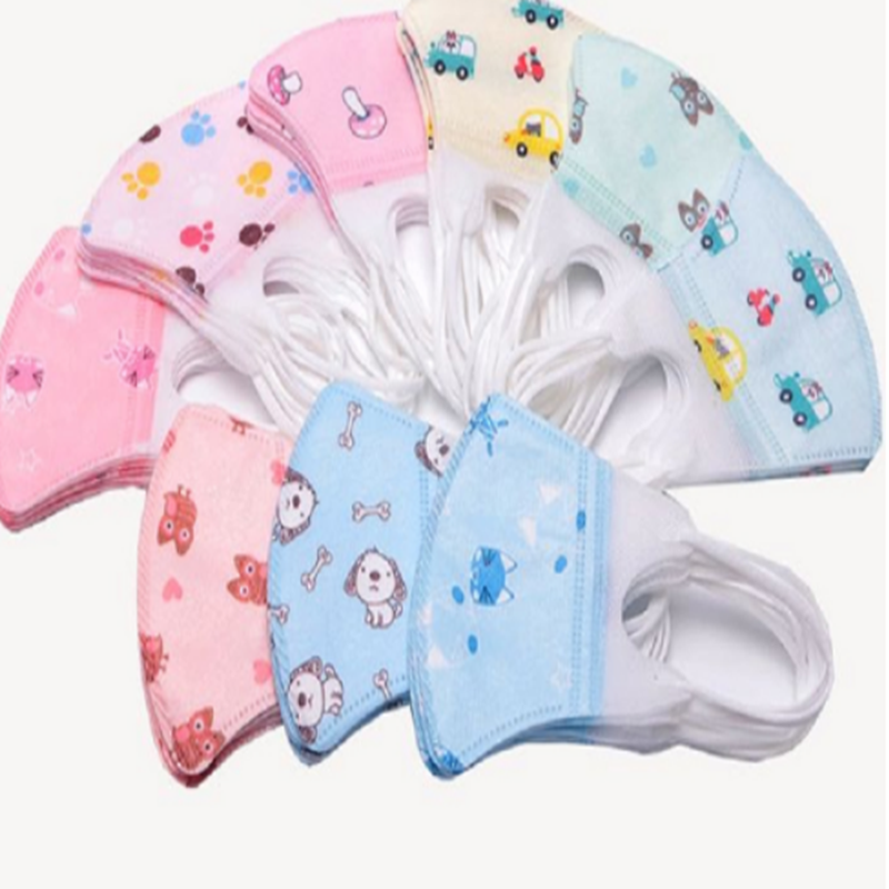 White/bleu Non Medical Disposable 3layer Kids Face Mask