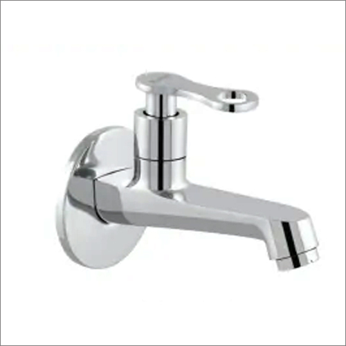 Bib Cock Long Body With Flange - Color: Silver