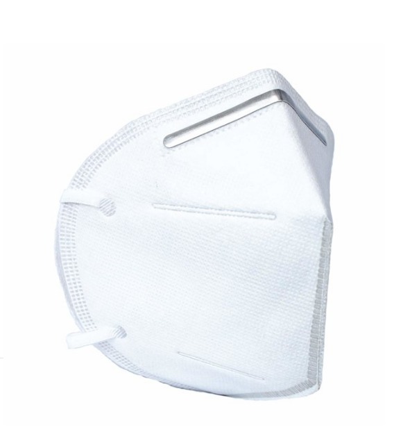 Kn95 Mask - 5-layer Non-woven Fabric, Adjustable Nose Bridge, Elastic Ear Loops, White Color, Certified Protection Against Particles And Viruses