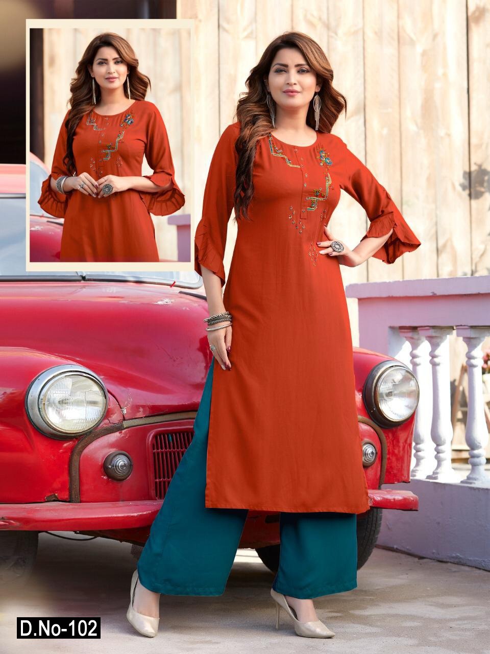 Ladies Flavour Launched By Sapphire - Heavy Rayon Work, M(38)/l(40)/xl(42)/xxl(44) | Washable, 3-4th Sleeve Style, Party Wear, Suitable For All Seasons