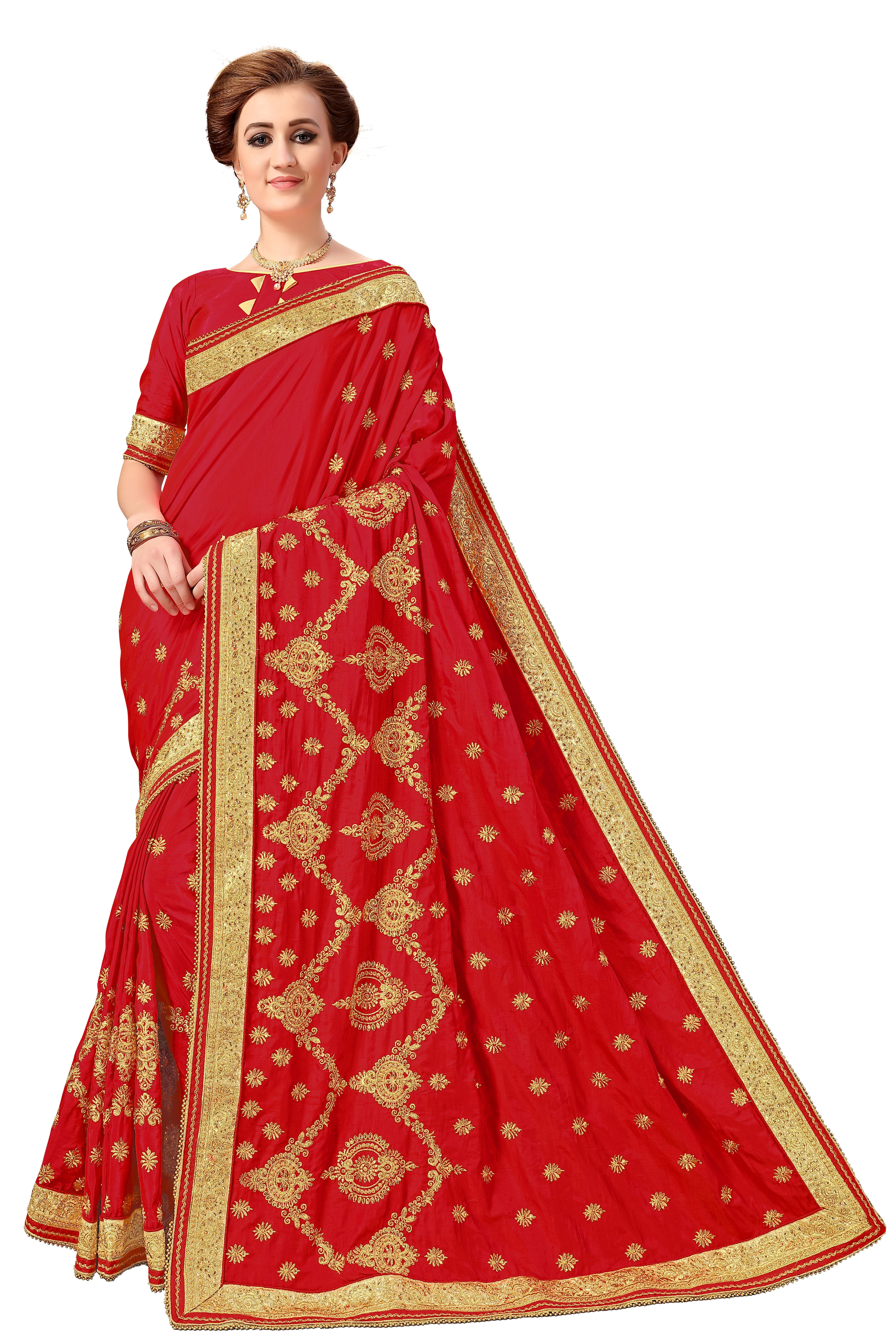 Green Ethnic Design Silk Embroidery Work Saree