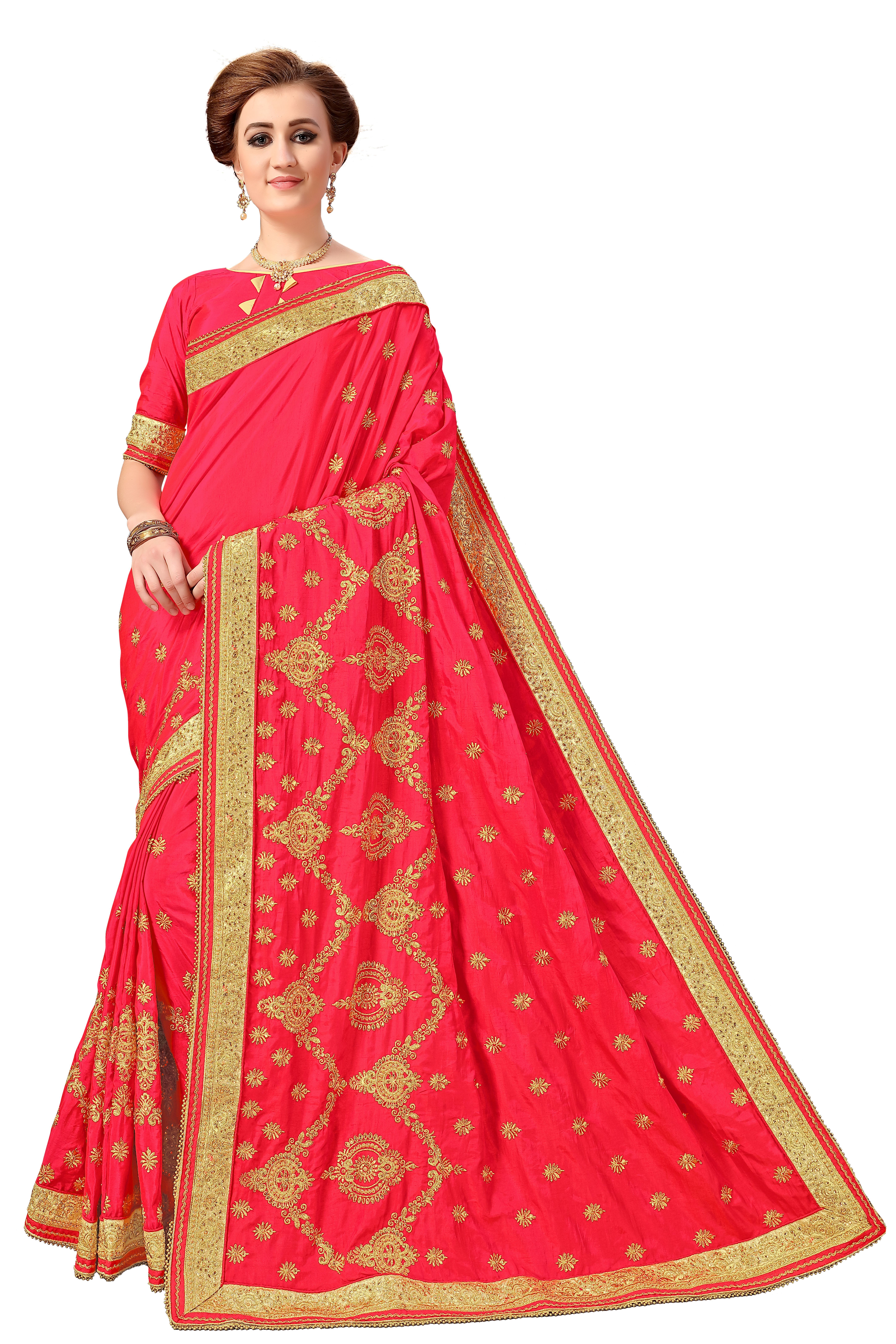 Green Ethnic Design Silk Embroidery Work Saree