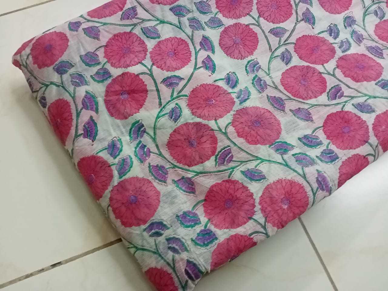 Chanderi Printed Fabric - Chanderi Cotton, 97 Inch Length, 44 Meter Width | Colourfast, Lightweight, Washable, Ideal For Garments & Dupattas