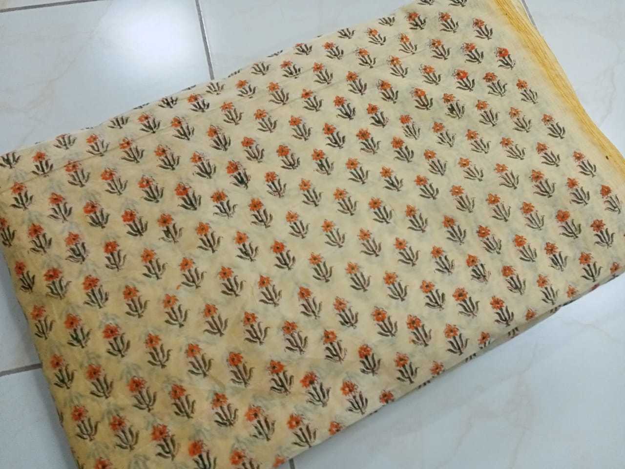 Chanderi Printed Fabric - Chanderi Cotton, 97 Inch Length, 44 Meter Width | Colourfast, Lightweight, Washable, Ideal For Garments & Dupattas
