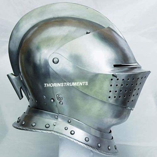 Thorinstruments (With Device) Medieval Knight Tournament Close Armor Helmet Replica Halloween Role Play Gift