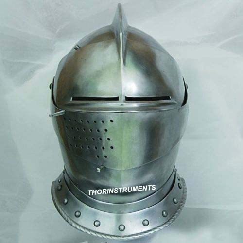 Thorinstruments (With Device) Medieval Knight Tournament Close Armor Helmet Replica Halloween Role Play Gift