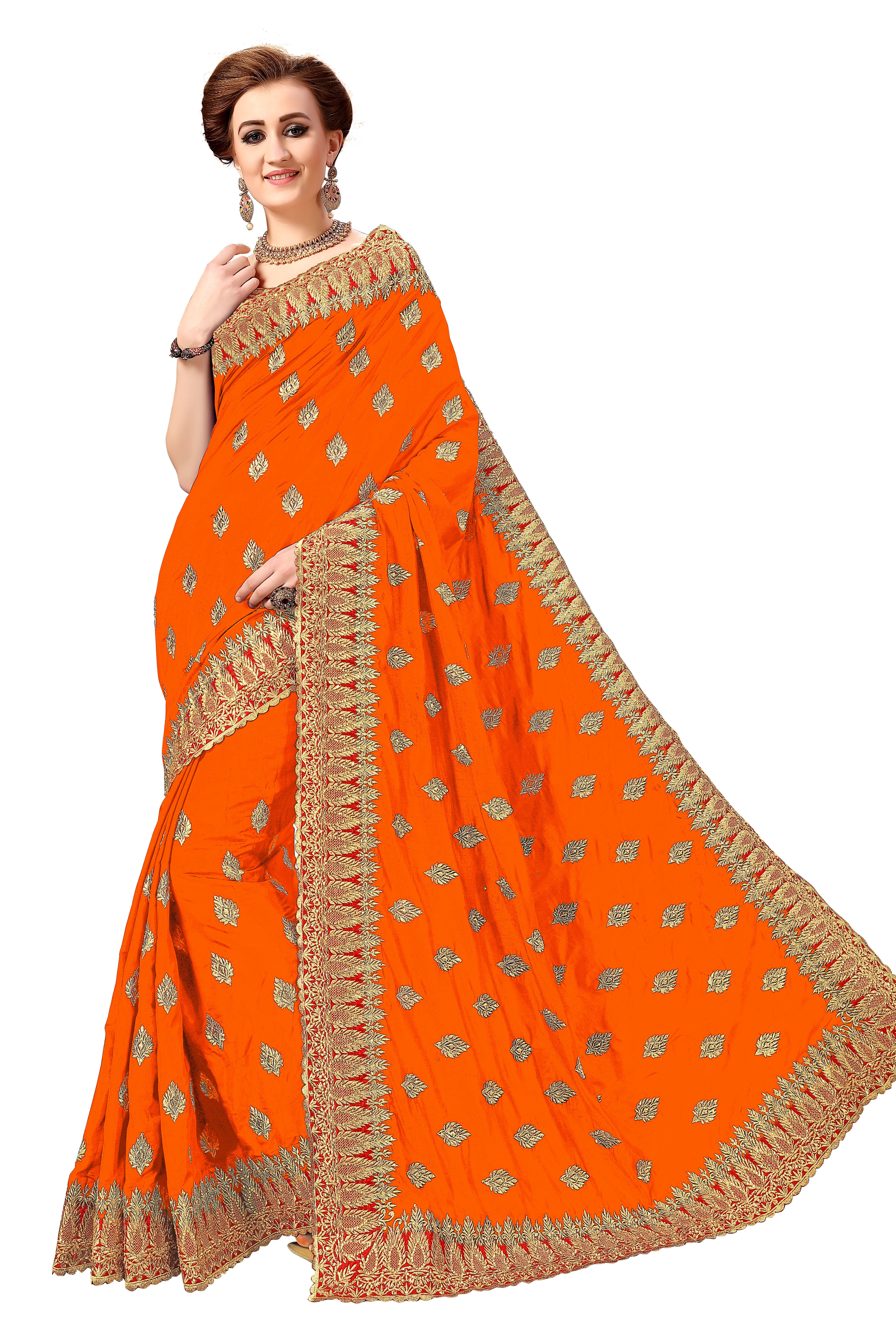 Blue Ethnic Design Silk Embroidery Work Saree