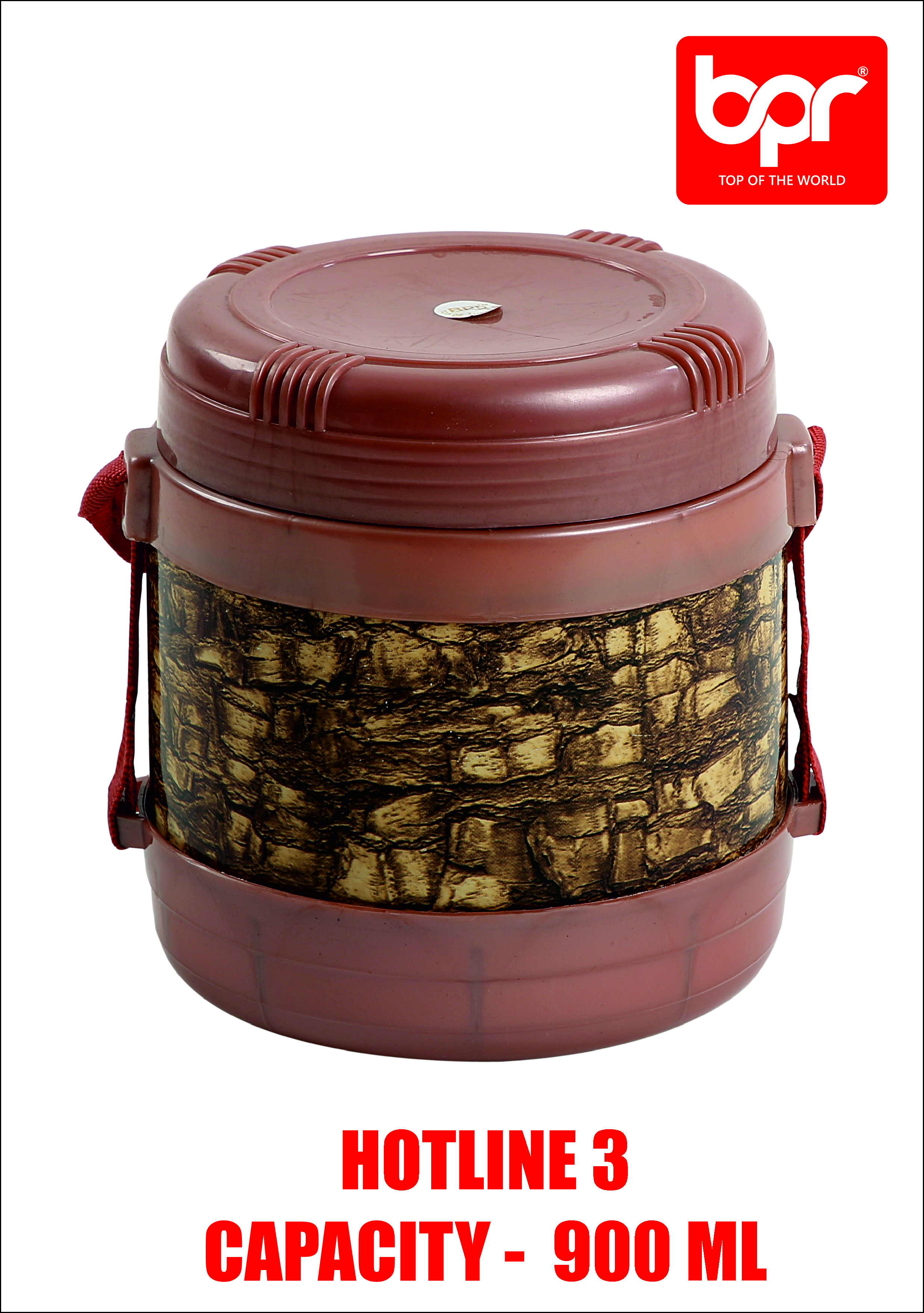 Insulated Lunch Box - Stainless Steel Containers, 300 Ml Size | Hygienic Food Grade Plastic, Available In 4 Colors, Round Bottom Design, Belt Handles