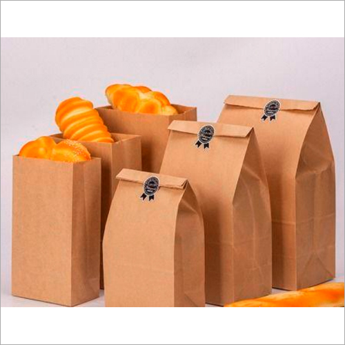 Food Grade Paper Bag - Kraft Paper, Different Sizes Available, Brown Color, Disposable, Plain Style
