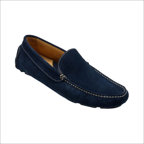 Dark Blue Mens Driving Loafers