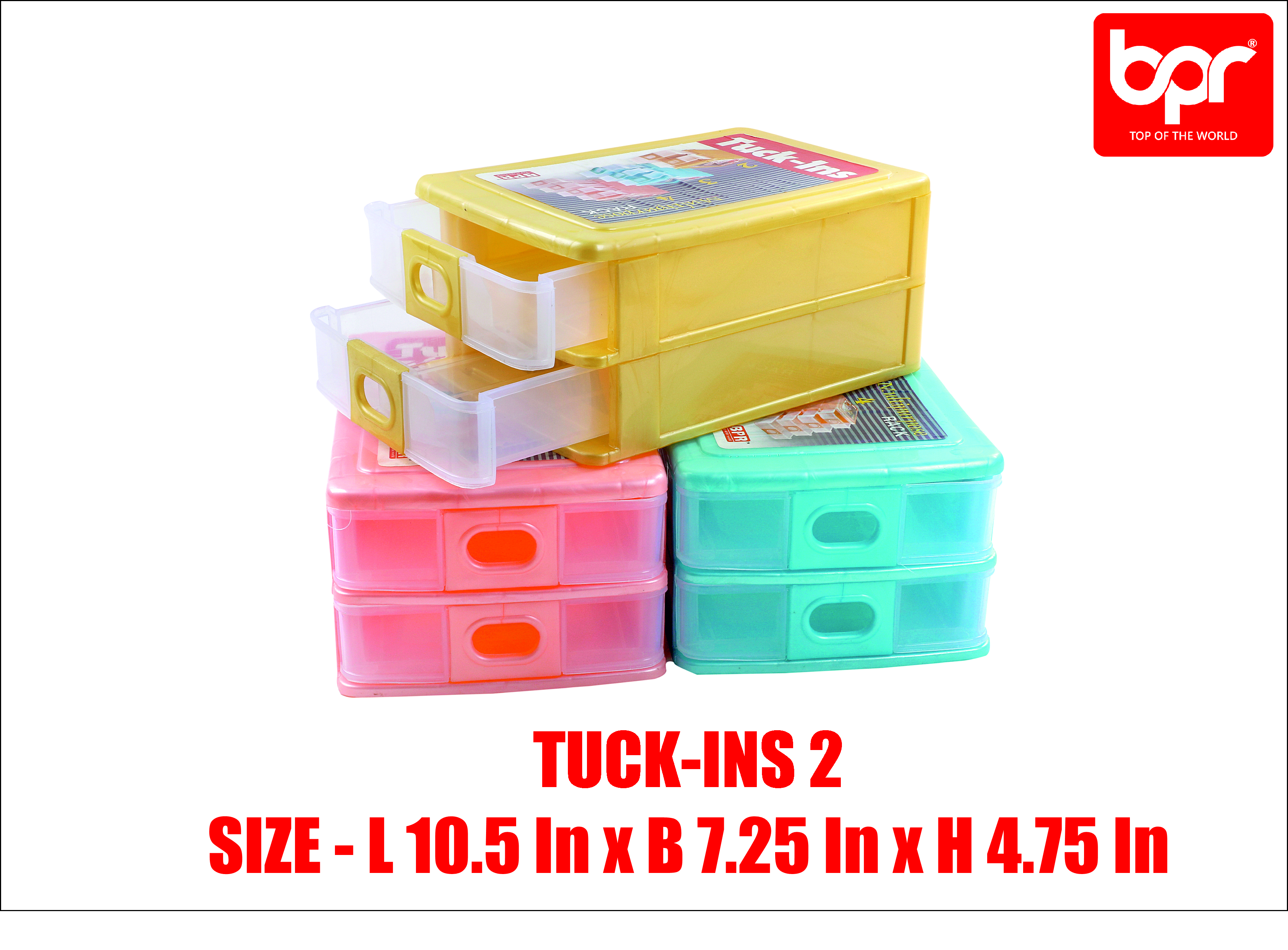 Plastic Storage Drawers - Plastic, 10.5x7.25x4.75 Inches, Available In Blue, Yellow, Pink | Durable, Compact Design With High Storage Capacity