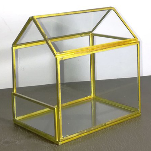 House Shape Terrarium - Polished Glass and Metal Design | Ideal for Home Decoration, Unique Design, Versatile Display Options