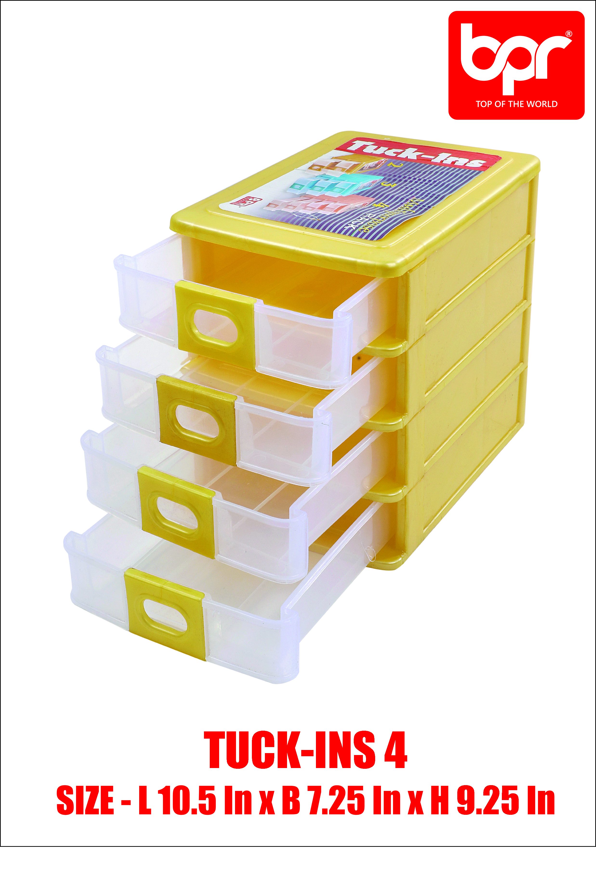 Plastic Cabinet Drawers - Rigid Plastic, 10.5x7.25x9.25 Inches, Available In Blue, Yellow, Pink | Large-capacity, Lightweight, Easy-grab Handles
