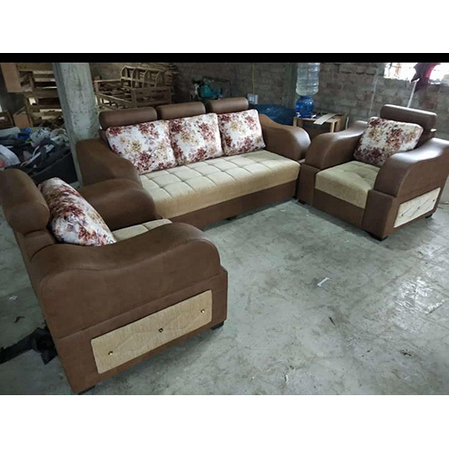 Fancy Sofa Set - Fabric & Wood, 7x5x3 Feet, Brown | Comfortable Seating, Durable Material, Easy Cleaning, Elegant Design, Spacious Seating, Stylish Look