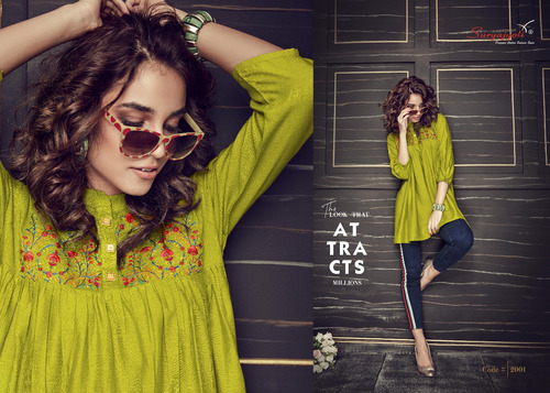 COSMIC VOL-1 - DIGITAL PRINT Rayon , 45-46 Inches Length, Lime Green Color , Available in Sizes M, L, XL, 2XL, Stylish Fancy Bag Pack