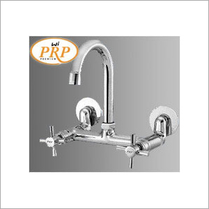Sink Mixer - Brass, 150mm Spout Height, Chrome Finish | Durable Design, Elegant Look, High Flow Rate, Water Saving, Wall Mounted