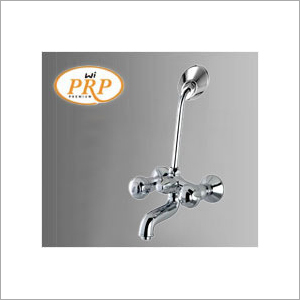 Wall Mixer With Bend - Brass Material, Chrome Finish, 10 Inches | 1.5 GPM Flow Rate, Wall Mounted, Lever Handle, 1 Year Warranty