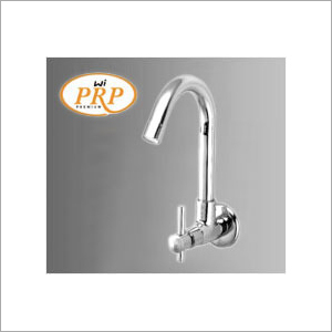 Sink Cock - Brass, 10 Inches | Chrome Finish, Wall Mounted, 1.5 GPM Flow Rate, Ceramic Disc Valve, 1 Year Warranty