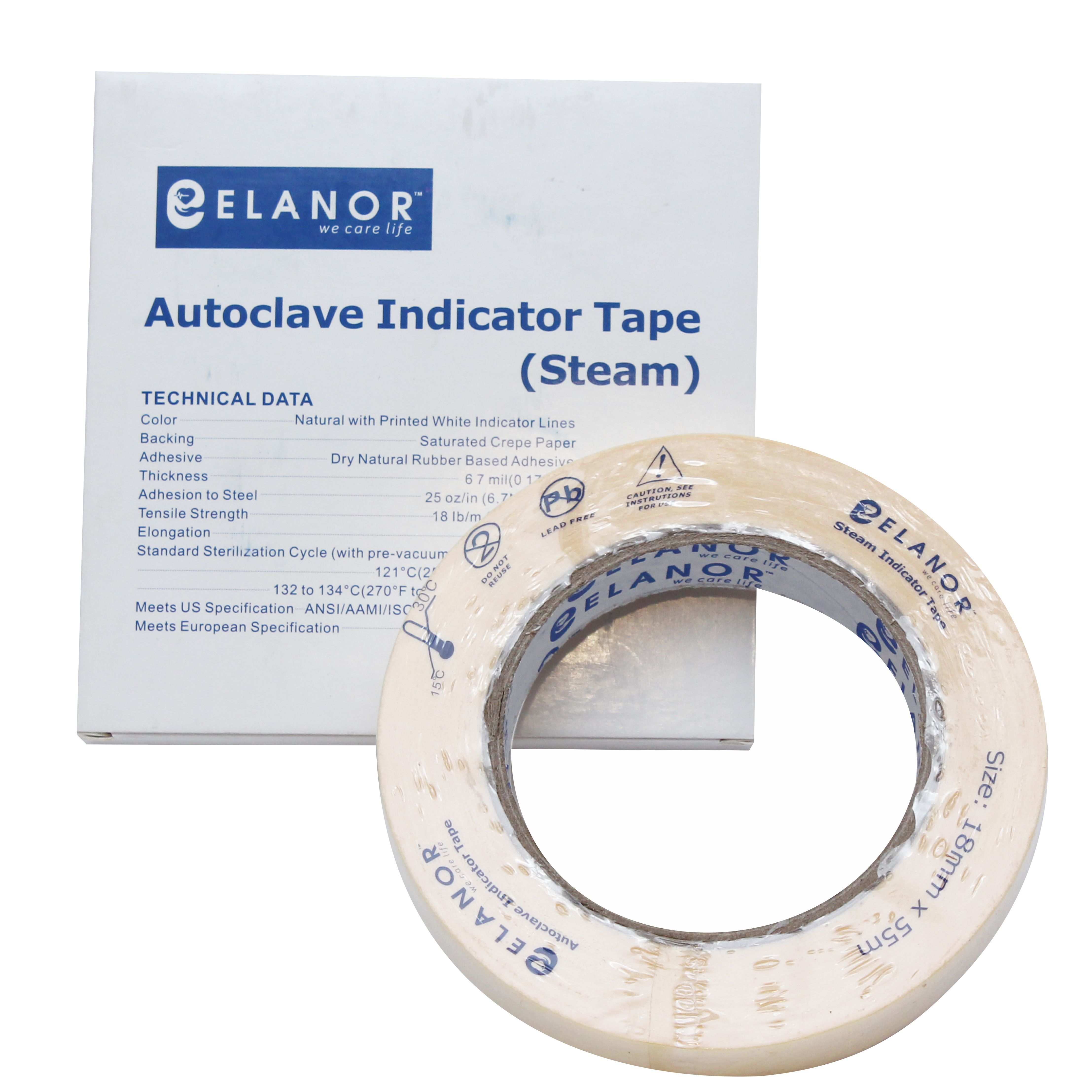 Beige Steam Autoclave Indicator Tape