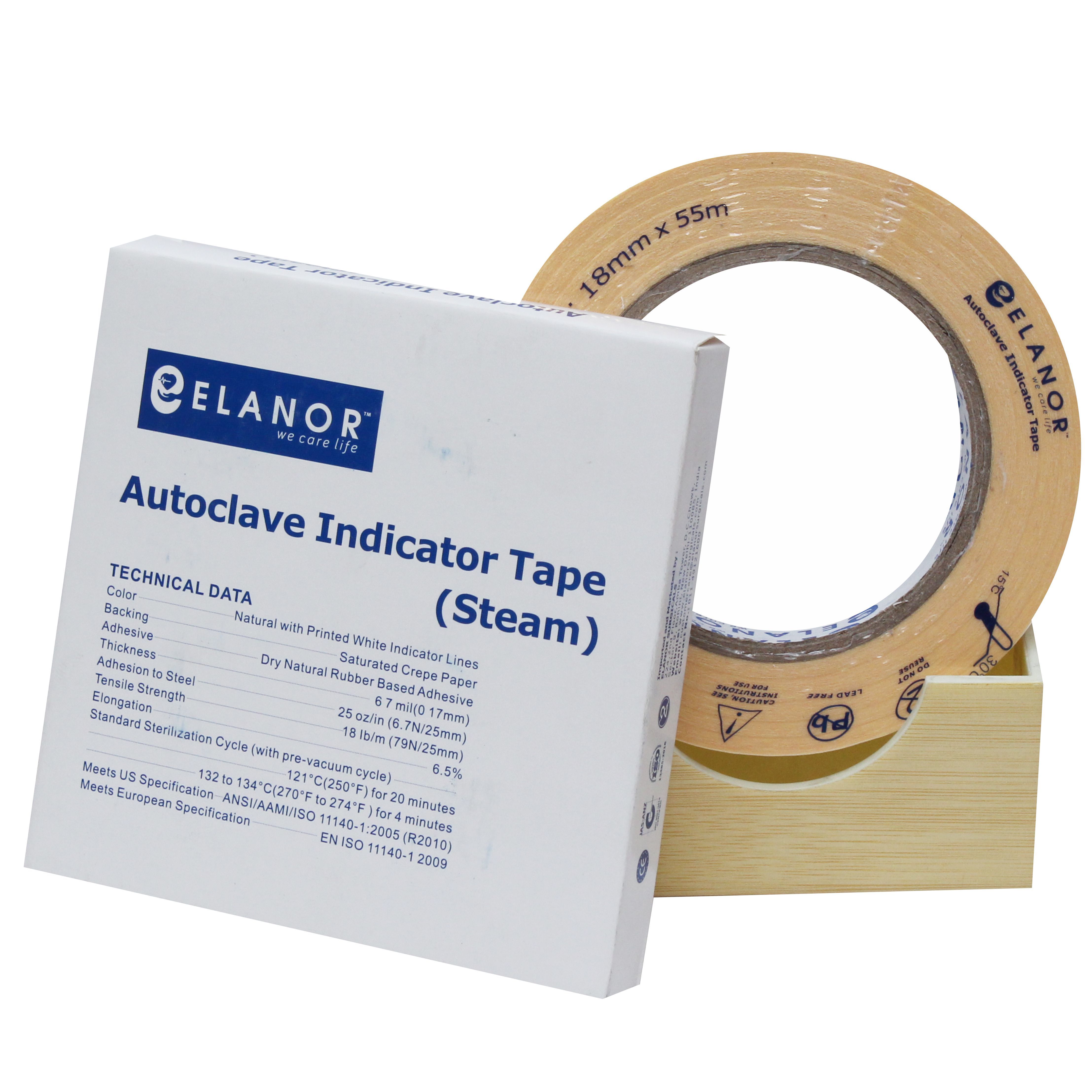 Beige Steam Autoclave Indicator Tape