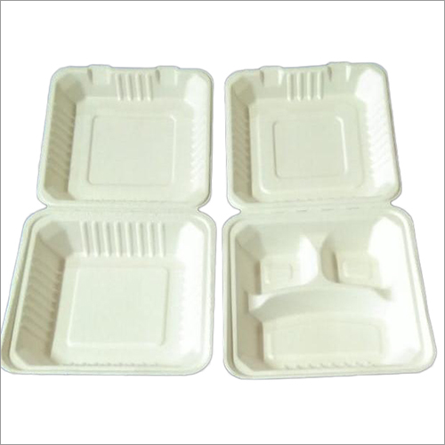 Bagasse Clamshell Box - 6 Inch | Disposable for Events & Parties