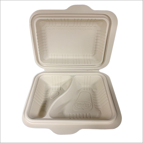 Cornstarch Clamshell Boxes - 6 Inch | Disposable, Ideal for Events and Parties