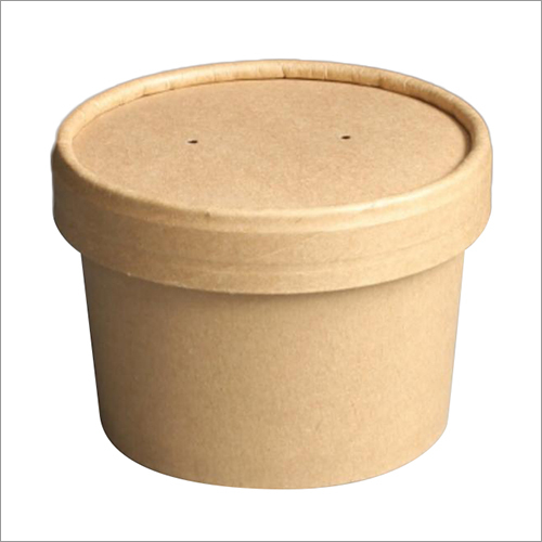 Kraft Paper Container - Paper, 350 ML, Brown | Disposable Design for Eco-Friendly Food and Beverage Packaging
