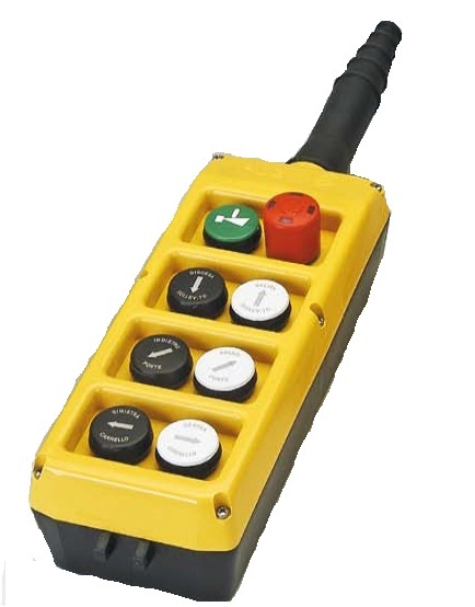 Eot Crane Push Button Pendent Station - Ip65 Dust Proof, Unbreakable Plastic Enclosure | Emergency Stop, Limit Switch, Industrial Control System