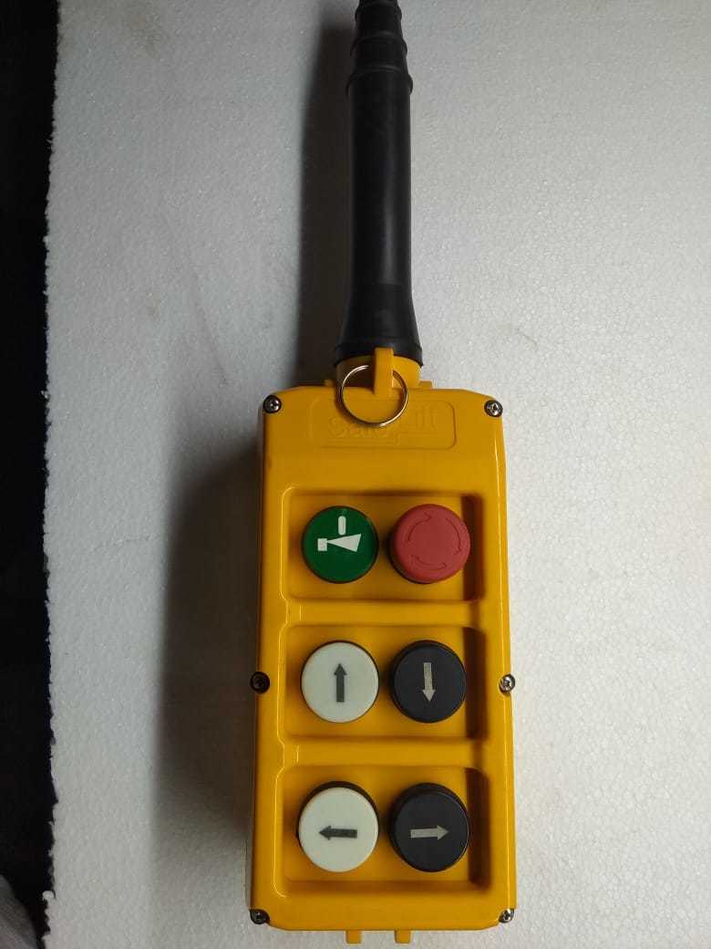 Eot Crane Push Button Pendent Station - Ip65 Dust Proof, Unbreakable Plastic Enclosure | Emergency Stop, Limit Switch, Industrial Control System