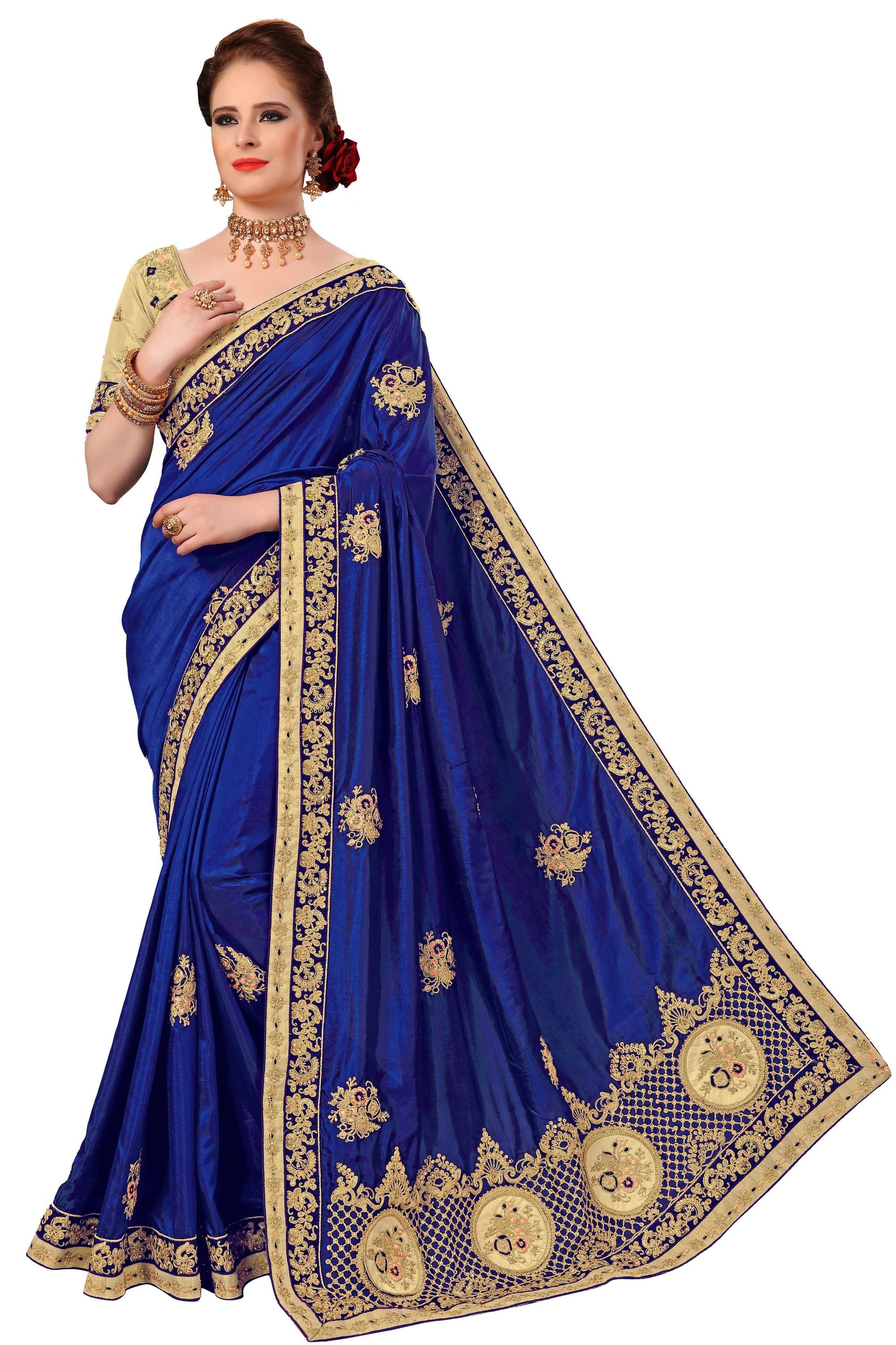 Pink Silk Embroidered Work Saree