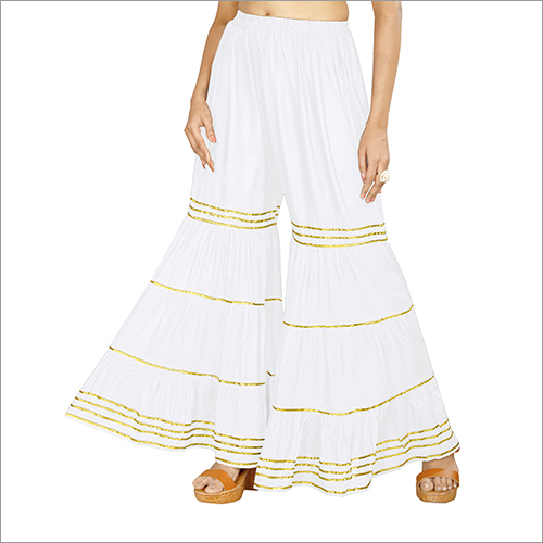 Indian Ladies Designer White Sharara