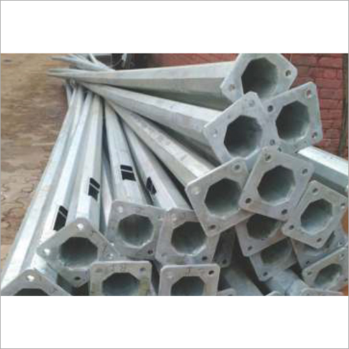 White Octagonal Galvanized Poles